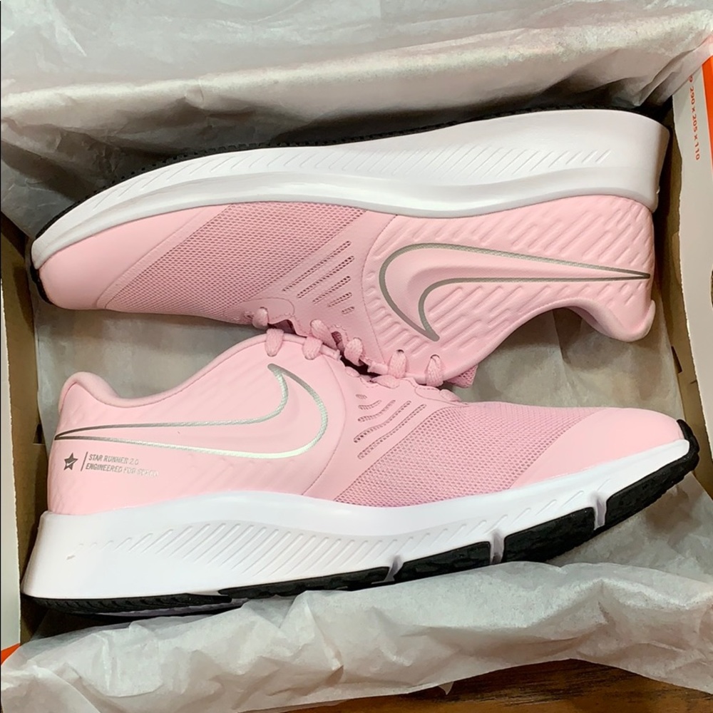 WMNS NIKE STAR RUNNER 2(GS) Pink Foam/Metallic Sil - Picture 5 of 16